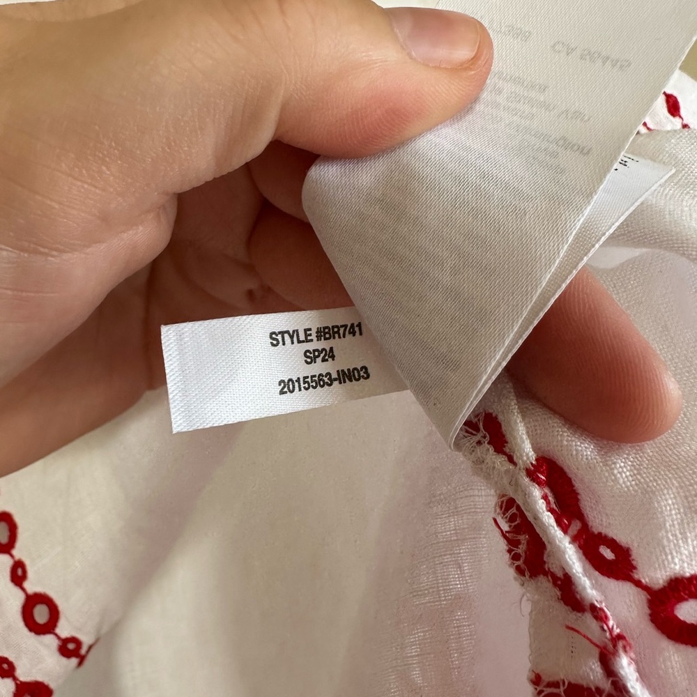 J. Crew Bungalow Embroidered Linen Top - Picture 10 of 13